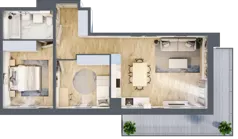 3 pokoje, mieszkanie 61,05 m², piętro 1, oferta nr A12.1.2, Zacisze Marcelin III, Poznań, Ławica, Marcelin, ul. Leśnych Skrzatów