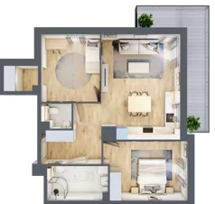 3 pokoje, mieszkanie 66,67 m², piętro 1, oferta nr A12.1.1, Zacisze Marcelin III, Poznań, Ławica, Marcelin, ul. Leśnych Skrzatów