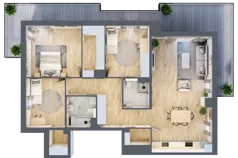 4 pokoje, mieszkanie 102,49 m², piętro 2, oferta nr A12.2.1, Zacisze Marcelin III, Poznań, Ławica, Marcelin, ul. Leśnych Skrzatów