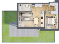 2 pokoje, mieszkanie 47,62 m², parter, oferta nr A2.0.3, Zacisze Marcelin III, Poznań, Ławica, Marcelin, ul. Leśnych Skrzatów