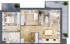 3 pokoje, mieszkanie 65,74 m², piętro 1, oferta nr A2.1.1, Zacisze Marcelin III, Poznań, Ławica, Marcelin, ul. Leśnych Skrzatów