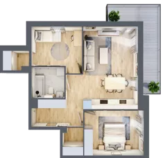 3 pokoje, mieszkanie 63,73 m², piętro 1, oferta nr A3.1.1, Zacisze Marcelin III, Poznań, Ławica, Marcelin, ul. Leśnych Skrzatów