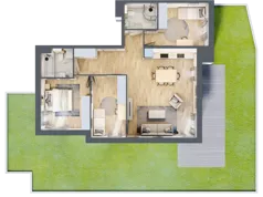 4 pokoje, mieszkanie 83,79 m², parter, oferta nr A3.0.2, Zacisze Marcelin III, Poznań, Ławica, Marcelin, ul. Leśnych Skrzatów