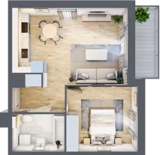 2 pokoje, mieszkanie 42,40 m², piętro 1, oferta nr A4.1.1, Zacisze Marcelin III, Poznań, Ławica, Marcelin, ul. Leśnych Skrzatów