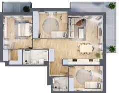4 pokoje, mieszkanie 86,70 m², piętro 1, oferta nr A5.1.1, Zacisze Marcelin III, Poznań, Ławica, Marcelin, ul. Leśnych Skrzatów