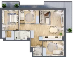 4 pokoje, mieszkanie 84,66 m², piętro 2, oferta nr A5.2.1, Zacisze Marcelin III, Poznań, Ławica, Marcelin, ul. Leśnych Skrzatów