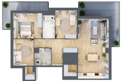 4 pokoje, mieszkanie 103,17 m², piętro 2, oferta nr A6.2.1, Zacisze Marcelin III, Poznań, Ławica, Marcelin, ul. Leśnych Skrzatów