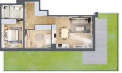 3 pokoje, mieszkanie 61,73 m², parter, oferta nr A6.0.2, Zacisze Marcelin III, Poznań, Ławica, Marcelin, ul. Leśnych Skrzatów