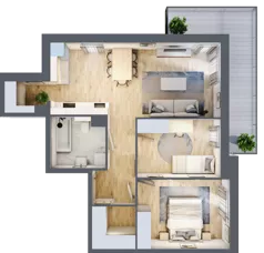 3 pokoje, mieszkanie 61,94 m², piętro 1, oferta nr A6.1.1, Zacisze Marcelin III, Poznań, Ławica, Marcelin, ul. Leśnych Skrzatów