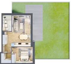 2 pokoje, mieszkanie 47,74 m², parter, oferta nr A6.0.1, Zacisze Marcelin III, Poznań, Ławica, Marcelin, ul. Leśnych Skrzatów