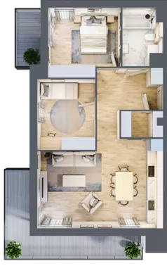 3 pokoje, mieszkanie 64,97 m², piętro 1, oferta nr A7.1.3, Zacisze Marcelin III, Poznań, Ławica, Marcelin, ul. Leśnych Skrzatów