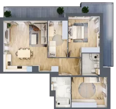 4 pokoje, mieszkanie 87,02 m², piętro 2, oferta nr A8.2.1, Zacisze Marcelin III, Poznań, Ławica, Marcelin, ul. Leśnych Skrzatów