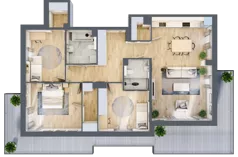 4 pokoje, mieszkanie 99,69 m², piętro 2, oferta nr A8.2.2, Zacisze Marcelin III, Poznań, Ławica, Marcelin, ul. Leśnych Skrzatów