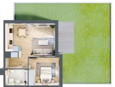 2 pokoje, mieszkanie 42,40 m², piętro 1, oferta nr A4.1.1, Zacisze Marcelin III, Poznań, Ławica, Marcelin, ul. Leśnych Skrzatów