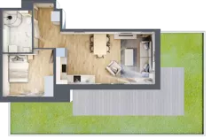 2 pokoje, mieszkanie 44,27 m², piętro 1, oferta nr A1.1.2, Zacisze Marcelin III, Poznań, Ławica, Marcelin, ul. Leśnych Skrzatów