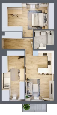 3 pokoje, mieszkanie 55,22 m², piętro 3, oferta nr 70.3.10, ATAL Bronowice, Kraków, Bronowice, Bronowice Wielkie, ul. Starego Dębu