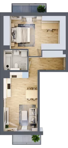 2 pokoje, mieszkanie 44,10 m², piętro 3, oferta nr 70.3.12, ATAL Bronowice, Kraków, Bronowice, Bronowice Wielkie, ul. Starego Dębu