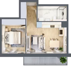 2 pokoje, mieszkanie 37,18 m², piętro 1, oferta nr 70.1.05, ATAL Bronowice, Kraków, Bronowice, Bronowice Wielkie, ul. Starego Dębu