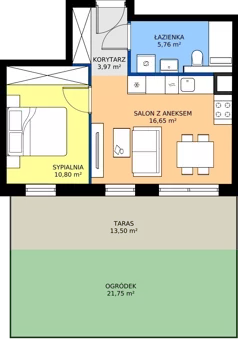 2 pokoje, mieszkanie 37,18 m², parter, oferta nr 70.0.02, ATAL Bronowice, Kraków, Bronowice, Bronowice Wielkie, ul. Starego Dębu