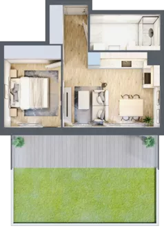2 pokoje, mieszkanie 37,18 m², parter, oferta nr 70.0.02, ATAL Bronowice, Kraków, Bronowice, Bronowice Wielkie, ul. Starego Dębu