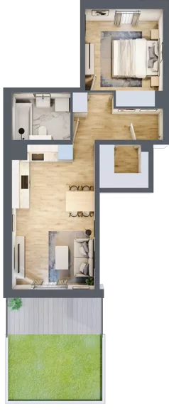 2 pokoje, mieszkanie 45,19 m², parter, oferta nr 70.0.03, ATAL Bronowice, Kraków, Bronowice, Bronowice Wielkie, ul. Starego Dębu