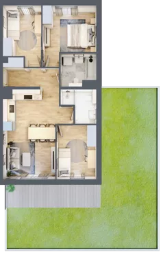 4 pokoje, mieszkanie 66,83 m², parter, oferta nr 74.0.01, ATAL Bronowice, Kraków, Bronowice, Bronowice Wielkie, ul. Starego Dębu