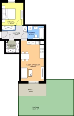 2 pokoje, mieszkanie 45,41 m², parter, oferta nr 76.0.01, ATAL Bronowice, Kraków, Bronowice, Bronowice Wielkie, ul. Starego Dębu
