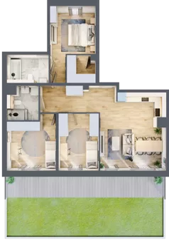 4 pokoje, mieszkanie 83,14 m², parter, oferta nr 82.0.02, ATAL Bronowice, Kraków, Bronowice, Bronowice Wielkie, ul. Starego Dębu