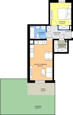 2 pokoje, mieszkanie 45,19 m², parter, oferta nr 86.0.03, ATAL Bronowice, Kraków, Bronowice, Bronowice Wielkie, ul. Starego Dębu
