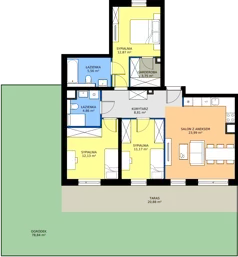4 pokoje, mieszkanie 83,14 m², parter, oferta nr 88.0.02, ATAL Bronowice, Kraków, Bronowice, Bronowice Wielkie, ul. Starego Dębu