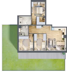 4 pokoje, mieszkanie 83,14 m², parter, oferta nr 88.0.02, ATAL Bronowice, Kraków, Bronowice, Bronowice Wielkie, ul. Starego Dębu