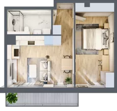 2 pokoje, mieszkanie 36,44 m², piętro 3, oferta nr 94.3.11, ATAL Bronowice, Kraków, Bronowice, Bronowice Wielkie, ul. Starego Dębu