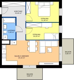 3 pokoje, mieszkanie 63,40 m², piętro 1, oferta nr A3.1.165, ATAL Floriana, Szczecin, Śródmieście, Łasztownia, św. Floriana