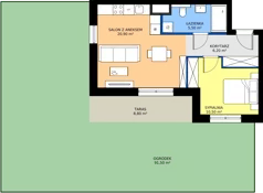 2 pokoje, mieszkanie 43,10 m², parter, oferta nr A3.0.158, ATAL Floriana, Szczecin, Śródmieście, Łasztownia, św. Floriana