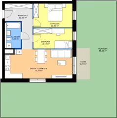 3 pokoje, mieszkanie 61,50 m², parter, oferta nr A3.0.157, ATAL Floriana, Szczecin, Śródmieście, Łasztownia, św. Floriana