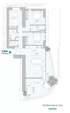 4 pokoje, apartament 222,40 m², piętro 23, oferta nr 2304, Limassol Blue Marine, Limassol