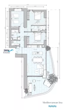 4 pokoje, apartament 222,40 m², piętro 26, oferta nr 2604, Limassol Blue Marine, Limassol