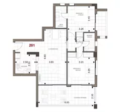 3 pokoje, apartament inwestycyjny 107,10 m², piętro 2, oferta nr M201, Limassol Park, Trachoni