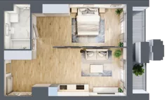 1 pokój, mieszkanie 47,40 m², piętro 1, oferta nr A1.2/053, Fabrica URSUS, Warszawa, Ursus, Szamoty, ul. Dyrekcyjna