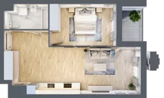 2 pokoje, mieszkanie 49,45 m², piętro 1, oferta nr A1.2/098, Fabrica URSUS, Warszawa, Ursus, Szamoty, ul. Dyrekcyjna