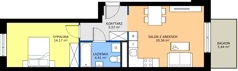 2 pokoje, mieszkanie 44,51 m², piętro 1, oferta nr A.1.06, My Forest, Warszawa, Białołęka, ul. Modlińska 342