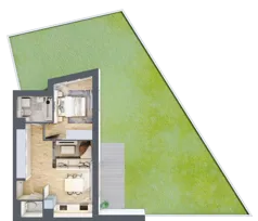 2 pokoje, mieszkanie 43,22 m², parter, oferta nr A.0.19, My Forest, Warszawa, Białołęka, ul. Modlińska 342