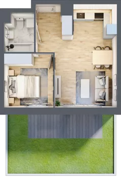 2 pokoje, mieszkanie 37,51 m², parter, oferta nr A.0.70, My Forest, Warszawa, Białołęka, ul. Modlińska 342