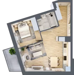 2 pokoje, mieszkanie 43,07 m², piętro 1, oferta nr A.1.58, My Forest, Warszawa, Białołęka, ul. Modlińska 342