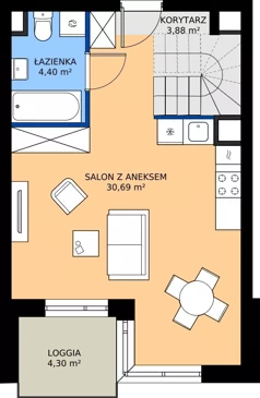 2 pokoje, mieszkanie 38,97 m², piętro 2, oferta nr A.2.40, My Forest, Warszawa, Białołęka, ul. Modlińska 342