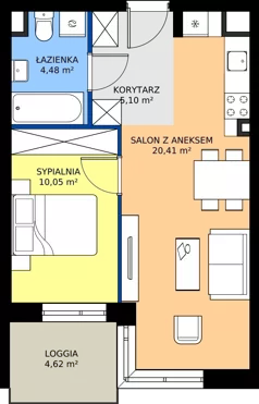 2 pokoje, mieszkanie 40,04 m², piętro 1, oferta nr A.1.32, My Forest, Warszawa, Białołęka, ul. Modlińska 342