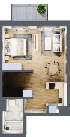 2 pokoje, mieszkanie 42,41 m², piętro 2, oferta nr A.2.43, My Forest, Warszawa, Białołęka, ul. Modlińska 342