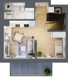 2 pokoje, mieszkanie 36,27 m², piętro 2, oferta nr A.2.82, My Forest, Warszawa, Białołęka, ul. Modlińska 342