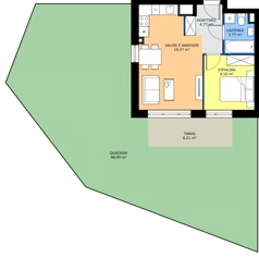 2 pokoje, mieszkanie 37,21 m², parter, oferta nr A.0.72, My Forest, Warszawa, Białołęka, ul. Modlińska 342