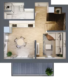 3 pokoje, mieszkanie 36,18 m², piętro 2, oferta nr B.2.14, My Forest, Warszawa, Białołęka, ul. Modlińska 342